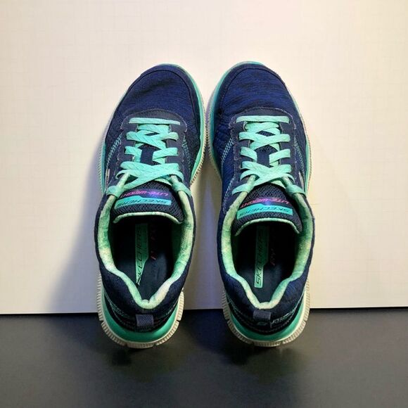 Womens SKECHERS Flex Appeal Blue Running Shoes / Size 7 - Picture 6 of 10